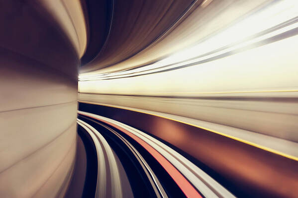 Curve Art Print featuring the photograph Long Exposure While Taking Underground by Ian Ludwig