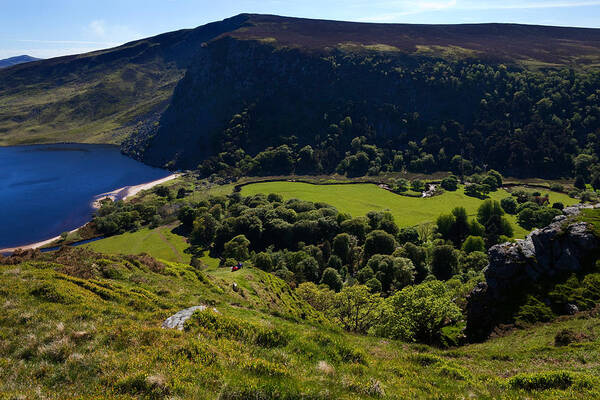 Photography Art Print featuring the photograph Lough Tay Below Luggala Mountain by Panoramic Images