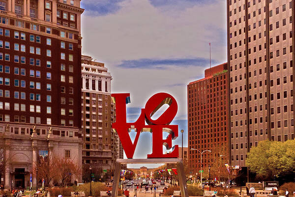 City Art Print featuring the photograph Love Sculpture - Philadelphia - 2 by Lou Ford