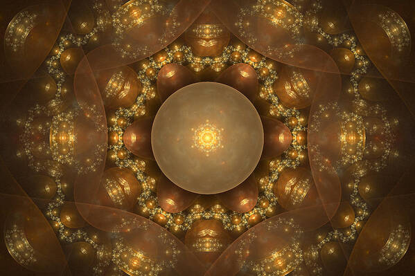 Abstract Fractal Art Print featuring the digital art Luminous by Sandy Keeton