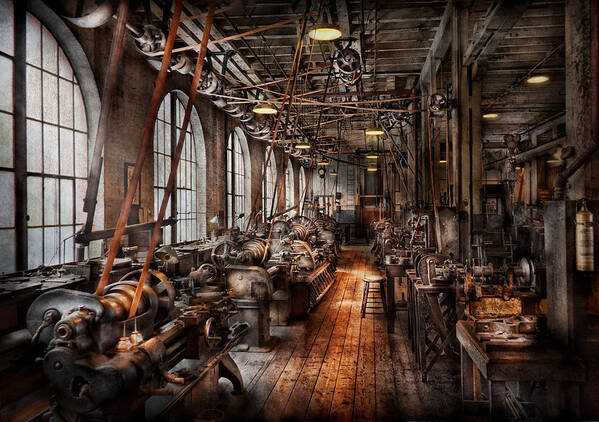 Machinist Art Print featuring the photograph Machinist - A fully functioning machine shop by Mike Savad