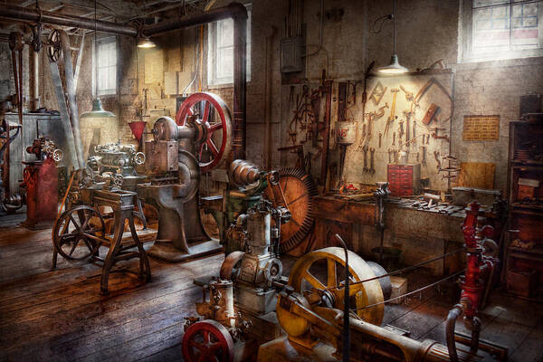 Machinist Art Print featuring the photograph Machinist - A room full of memories by Mike Savad
