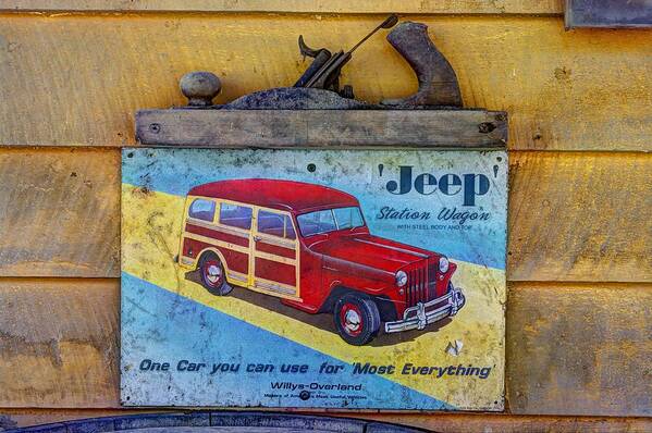 Willys Art Print featuring the photograph Made of Steel Not of Wood - The Willys - Overland Jeep Station Wagon by Michael Mazaika