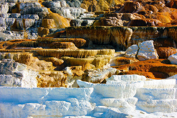 Mammoth Hot Springs Art Print featuring the photograph Mammoth Hot Springs Rock Formation No1 by Josh Bryant