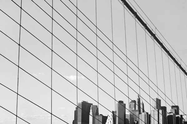 New York Art Print featuring the photograph Manhattan from Brooklyn Bridge by Ilker Goksen
