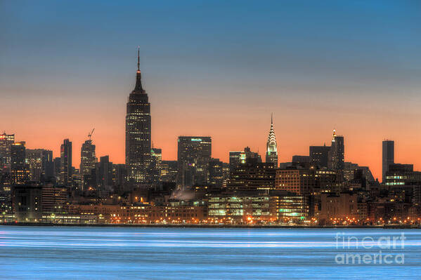 Clarence Holmes Art Print featuring the photograph Manhattan Skyline and Pre-Sunrise Sky I by Clarence Holmes