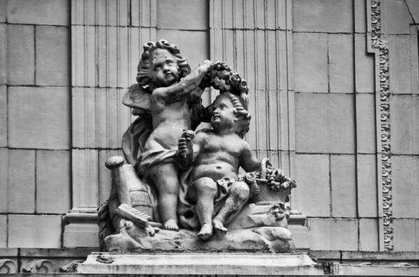 Marble Art Print featuring the photograph Marble House Cherubs - Neport Rhode Island by Bill Cannon