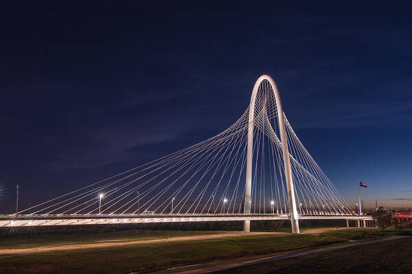 Dallas Art Print featuring the photograph Margaret Hunt Hill Bridge in Dallas at Night by Todd Aaron