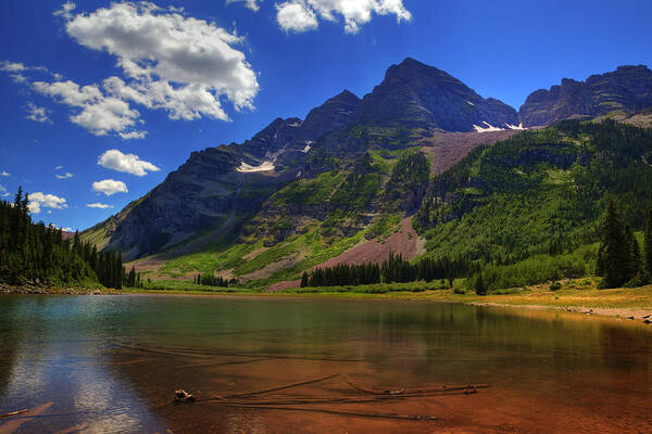 Colorado Art Print featuring the photograph Maroon Bells by Alan Vance Ley