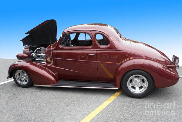 Custom Car Art Print featuring the photograph Maroon coupe by Bill Thomson