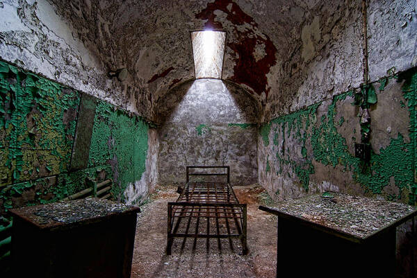 Eastern State Penitentiary Art Print featuring the photograph Matching End Tables by Michael Dorn