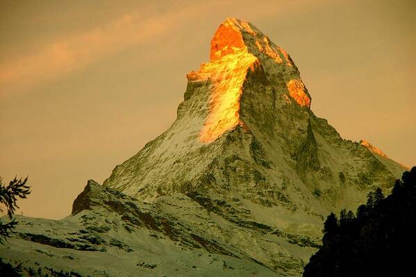 Switzerland Art Print featuring the photograph Matterhorn in Switzerland by Monique Wegmueller