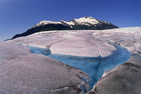 Scenics Art Print featuring the photograph Mendenhall Ice Glacier , Juneau , Alaska by Comstock