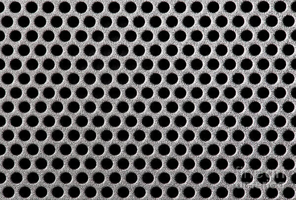 Abstract Art Print featuring the photograph Metal grill dot pattern by Simon Bratt