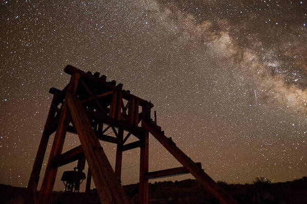 Night Art Print featuring the photograph Meteor at Bodie by Cat Connor