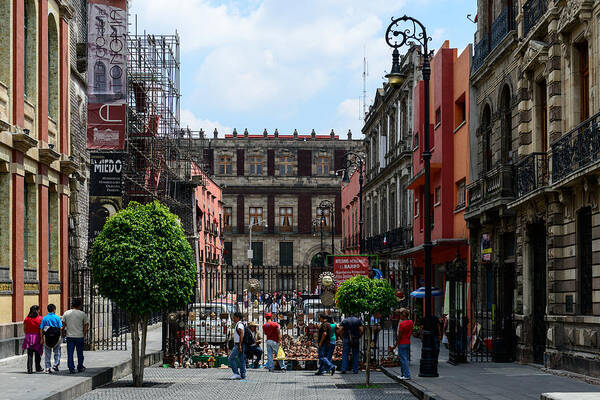 Mexico Art Print featuring the photograph Mexico city historic buildings by Marek Poplawski