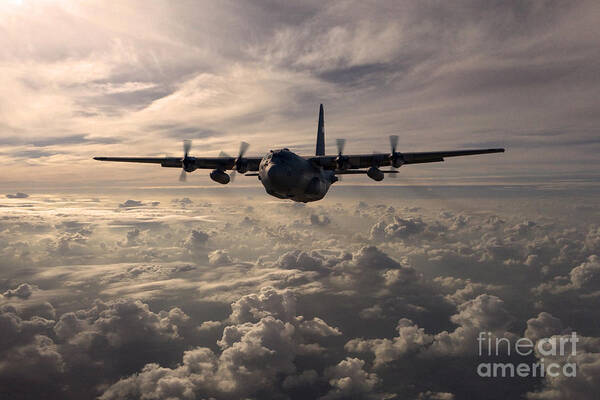 Lockheed Art Print featuring the digital art Mighty Hercules by Airpower Art