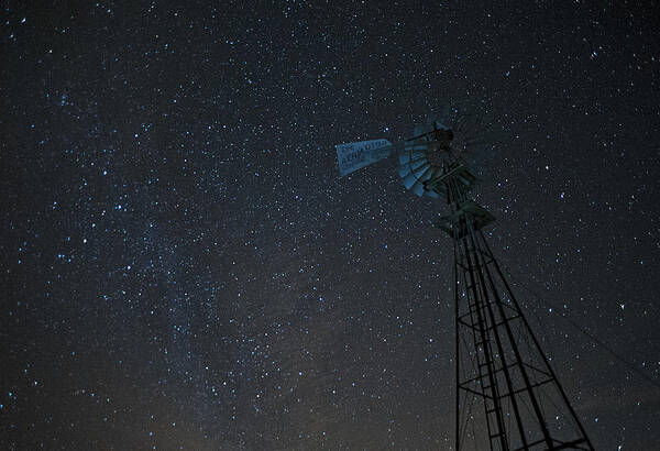 Outdoors Art Print featuring the photograph Milky Way Windmill by Doug Davidson