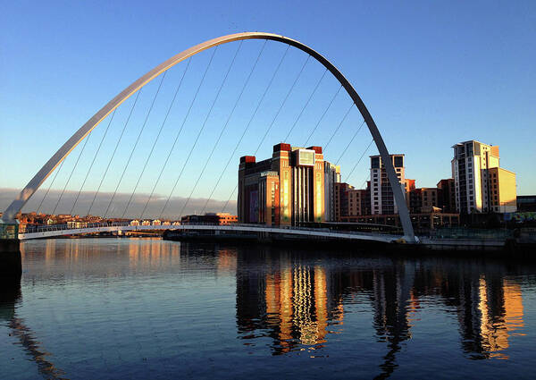 Newcastle-upon-tyne Art Print featuring the photograph Millennium Bridge by William Nilly