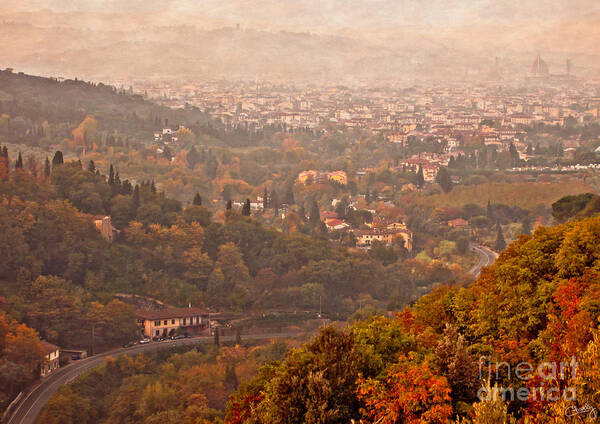 Florence Art Print featuring the photograph Misty Morn Over Florence by Prints of Italy