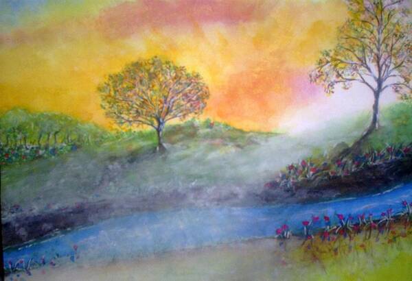 Sky Art Print featuring the painting Misty Morning by Douglas Beatenhead