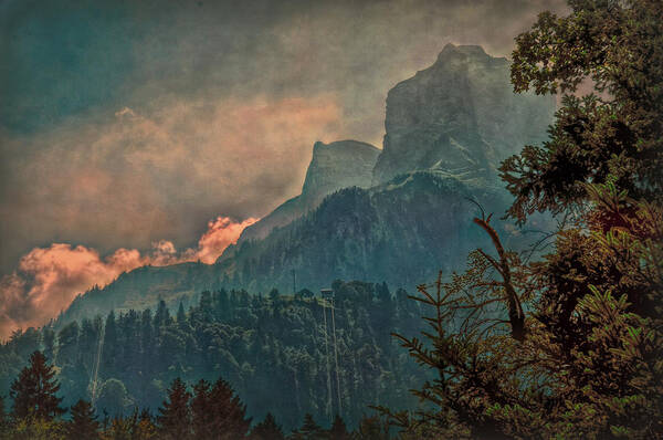 Switzerland Art Print featuring the photograph Misty Mountain by Hanny Heim