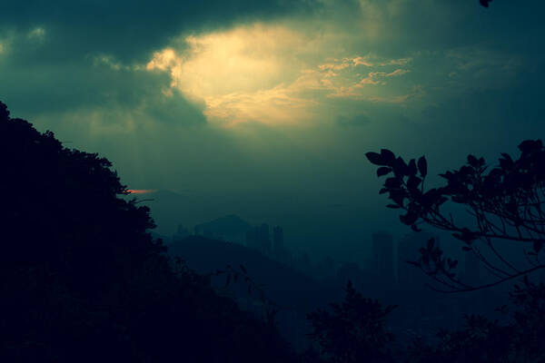 Hong Art Print featuring the photograph Misty Sunlight by Afrison Ma