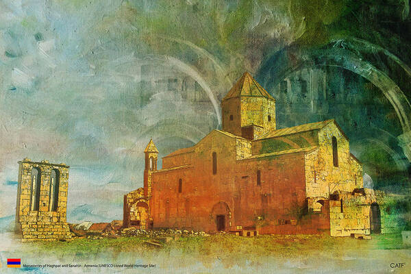 Monasteries Art Print featuring the painting Monasteries of Haghpat and Sanahin by Catf