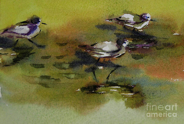 Art Art Print featuring the painting Monday evening sandpipers by Julianne Felton