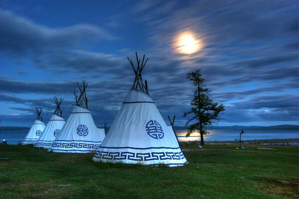 Tranquility Art Print featuring the photograph Mongolian Teepees by Photo ©tan Yilmaz