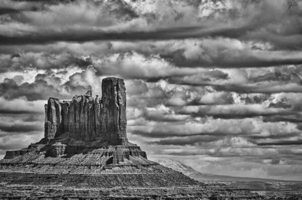  Monument Valley Photographs Art Print featuring the photograph Monument Valley 6 BW by Ron White
