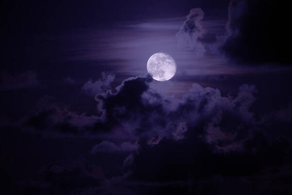 Nature Art Print featuring the photograph Moody Moon by Chad Dutson