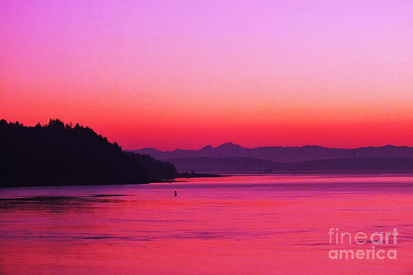 Landscape-twilight-dawn-tranquility-colorful Art Print featuring the photograph Morning Calm - Seattle by Scott Cameron