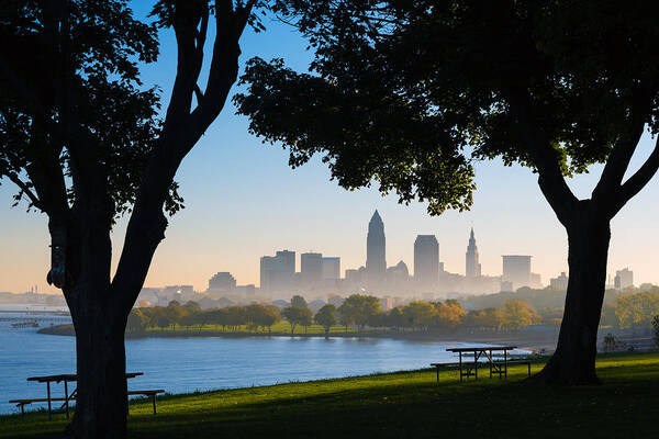 Cleveland Art Print featuring the photograph Cleveland Morning Fog by Clint Buhler
