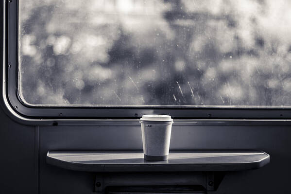Train Art Print featuring the photograph Morning Coffee On The Train by Ben Gomes