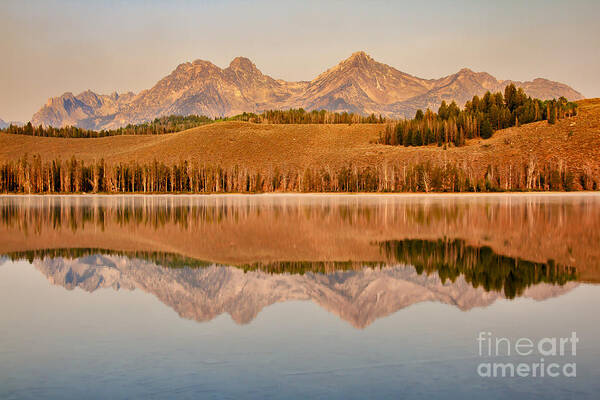 Rocky Mountains Art Print featuring the photograph Morning Sawtooth Reflections by Robert Bales
