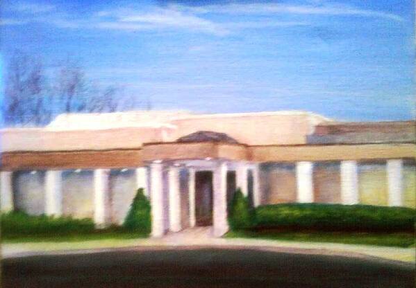 Mount Laurel Art Print featuring the painting Mount Laurel Library by Sheila Mashaw