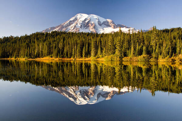Mount Rainier Art Print featuring the photograph Mount Rainier from Reflection Lakes by Michael Russell