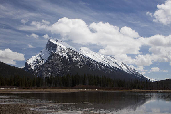 Landscape Art Print featuring the photograph Mount Rundle and Vermilion Lake by Tony Mills