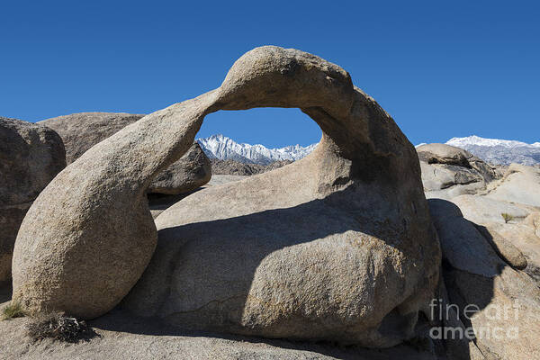 Landscape Art Print featuring the photograph Mount Whitney Through Mobius Arch by Sandra Bronstein