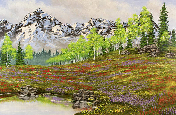 Mountain Meadow Art Print featuring the painting Mountain Meadow by Jack Malloch