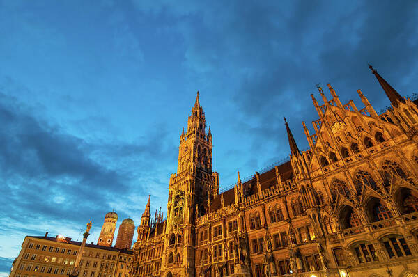 Gothic Style Art Print featuring the photograph Munich New Tower Hall by Mmac72