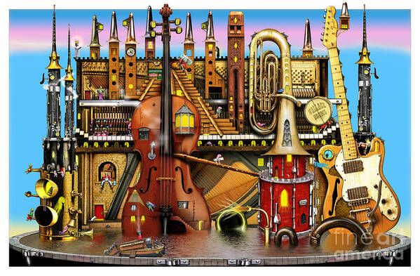 Colin Thompson Art Print featuring the digital art Music Castle by MGL Meiklejohn Graphics Licensing