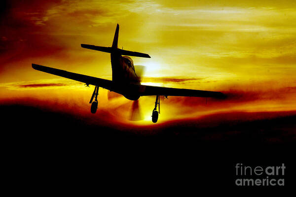 P51 Mustang Art Print featuring the digital art Mustang Recovery by Airpower Art