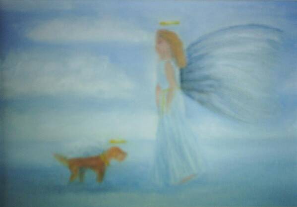 Angel Art Print featuring the painting My little Angel by Sheila Mashaw