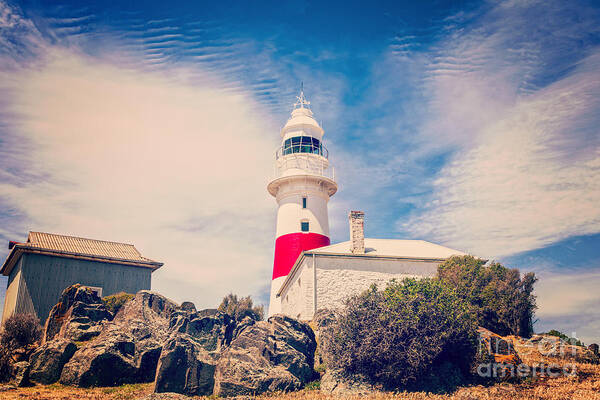 Lighthouse Art Print featuring the photograph Mysterious Lighthouse by Colin and Linda McKie