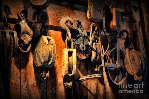 Paul Ward Art Print featuring the photograph Nautical - Boat - Block and Tackle by Paul Ward