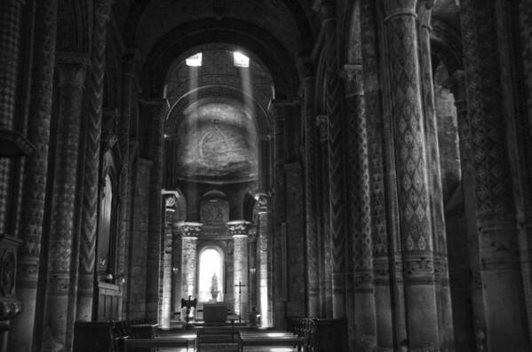 Notre Dame La Grande Art Print featuring the photograph Nave of Eglise Notre-Dame la Grande de Poitiers by RicardMN Photography