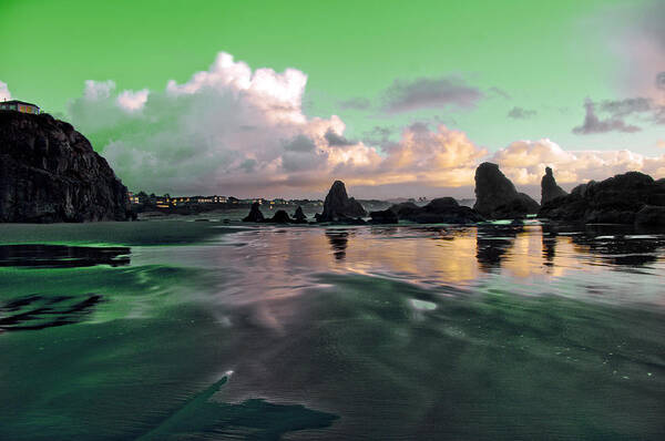 Beach Art Print featuring the photograph Neon Beach by Adria Trail