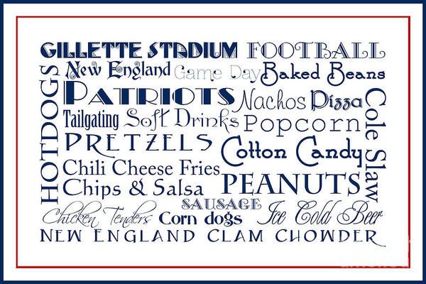 Andee Design Football Art Print featuring the digital art New England Patriots Game Day Food 3 by Andee Design